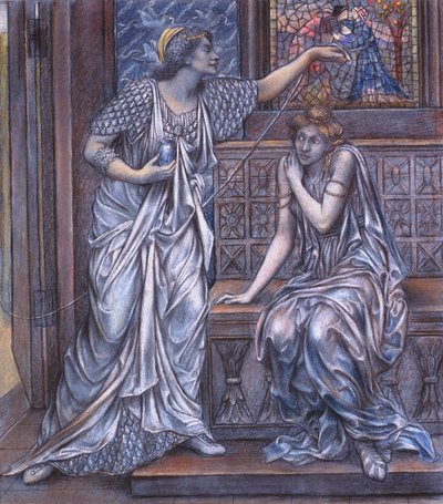 Voltooide studie voor Koningin Eleanor en Schone Rosamund, c.1900-5 door Evelyn De Morgan